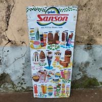 Targa pubblicitaria Gelati Sanson in lamiera 1980