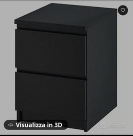 Comodini Ikea malm nero