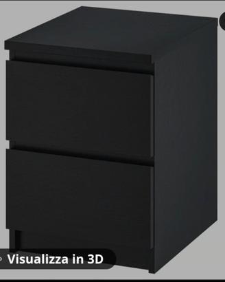 Comodini Ikea malm nero