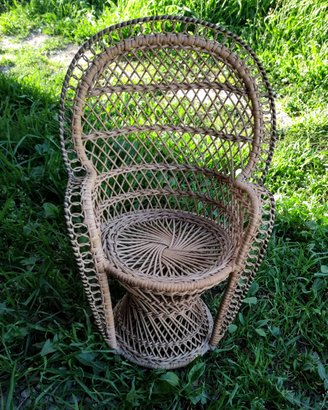Piccola Poltrona Vimini Vintage