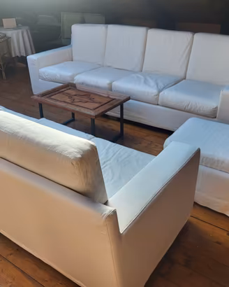 Divano XL (95x280)-coppia rifoderata a nuovo pouf