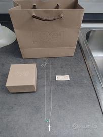 Collana FOGI Argento con Croce e Zirconi