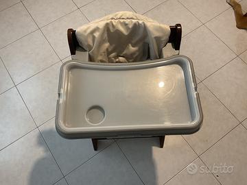 Seggiolone pappa in legno con vassoio