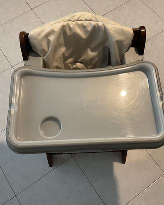 Seggiolone pappa in legno con vassoio