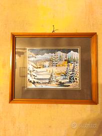 Quadro invernale incorniciato – 33x27 cm