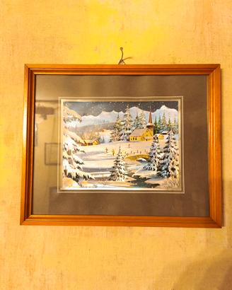 Quadro invernale incorniciato – 33x27 cm