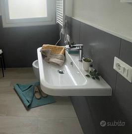 Lavandino bagno ceramica bianca 80x46 Intesa