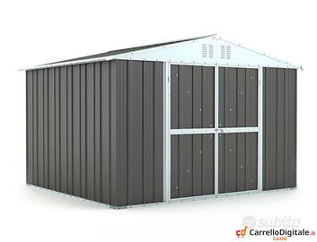 Box capanno giardino Acciaio 327x269 grigio scuro