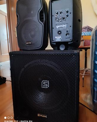 Casse attive Gemini e subwoofer Skytec 