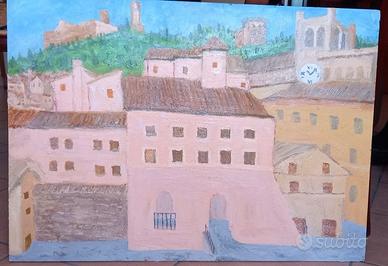 Olio su tela: veduta di San Severino M