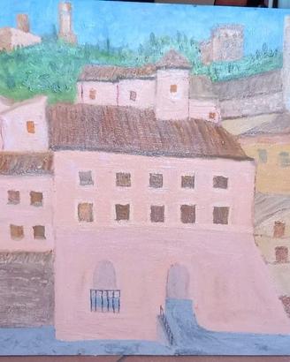 Olio su tela: veduta di San Severino M