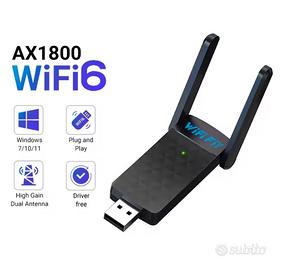 📶 Adattatore USB Wi-Fi 6 – 1800 Mbps 5 GHz/2.4 G
