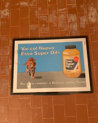 Cartello olio esso tigre vintage