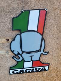 insegna cagina in metallo h 40 cm