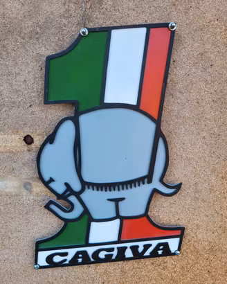 insegna cagina in metallo h 40 cm