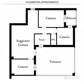 Cerc. Appartamento Quadrilocale con spazio esterno