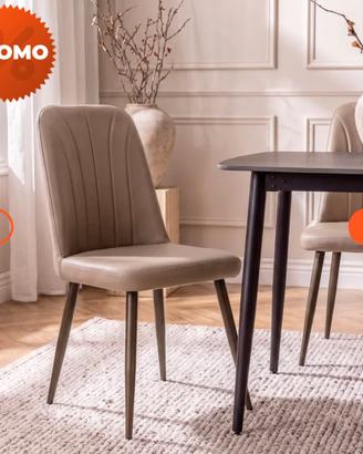 Set 4 sedie similpelle marron Knos - Deghi