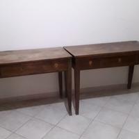 Coppia consolle stile Luigi XVI in legno di noce