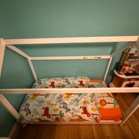 Letto montessori a casetta + materasso