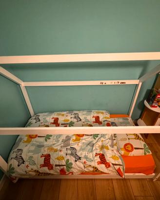 Letto montessori a casetta + materasso
