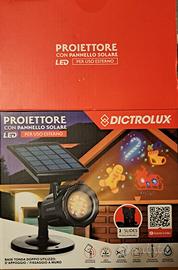 proiettore natalizio led con pannello solare