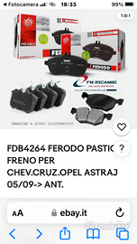 Pastiglie freno anteriore Ferodo nuove