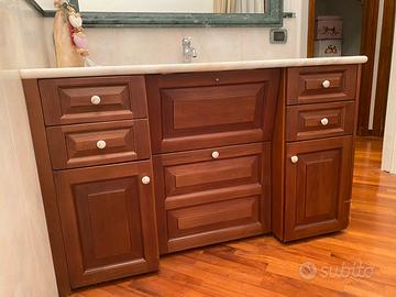 Mobile da bagno in noce + top Marmo