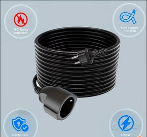 Prolunga cavo estensione multipresa 220v - 240v