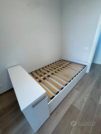 Lettino 120 cm  con testata comodino a sinistra