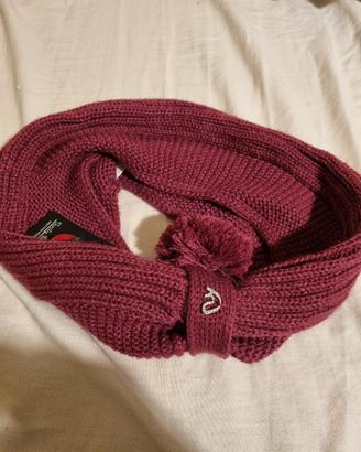 Sciarpa ad anello rosso bordeaux 