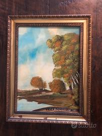Quadro olio su tela vintage