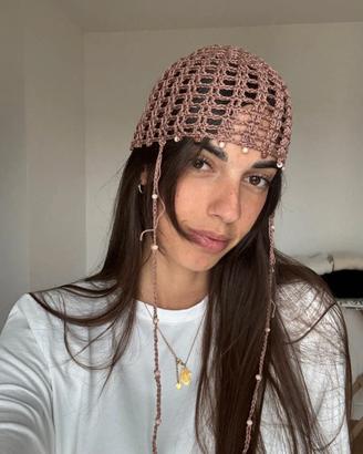 Mesh Skull Cap Uncinetto Crochet Cappello Hat