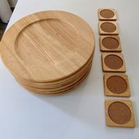 Servizio sottopiatti e sottobicchieri in legno