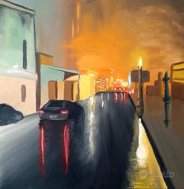Quadro città di notte
