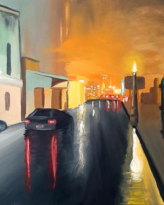 Quadro città di notte