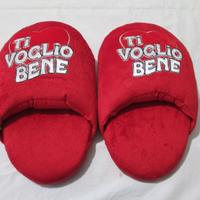 Ciabattone peluche AMORE brillantini san valentino