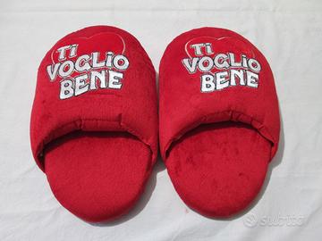 Ciabattone peluche AMORE brillantini san valentino