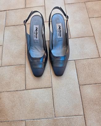 Decolletè melluso blu/grigio