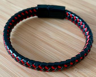Braccialetto rosso-nero con chiusura magnetica