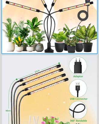 Lampada led luce solare per pianta da interno