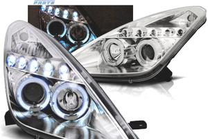 FARI TOYOTA CELICA T23 99-05 LED OCCHI ANGEL CROMA