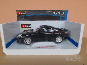 MODELLO AUTO PORSCHE 911 TURBO BLACK BURAGO