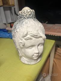 Testa in gesso soprammobile