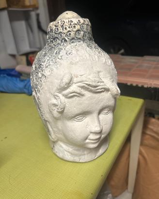 Testa in gesso soprammobile