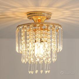 Lampadario Moderno Plafoniera in Cristallo oro
