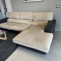 Divano bicolore marrone scuro-beige