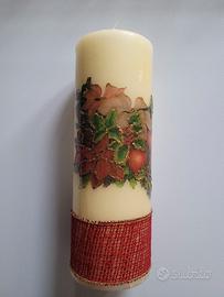 Candela cera grande - decorazione Natale