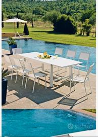 UNOPIU' CONRAD TAVOLO ALLUNGABILE+4 SEDIE IN FERRO