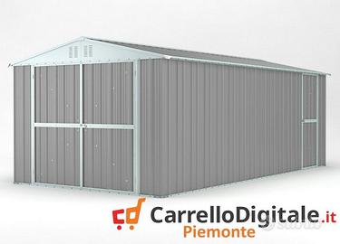 Box garage auto in Acciaio 327x611cm grigio chiaro