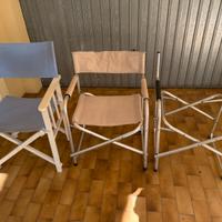 Tre sedie regista richiudibili.